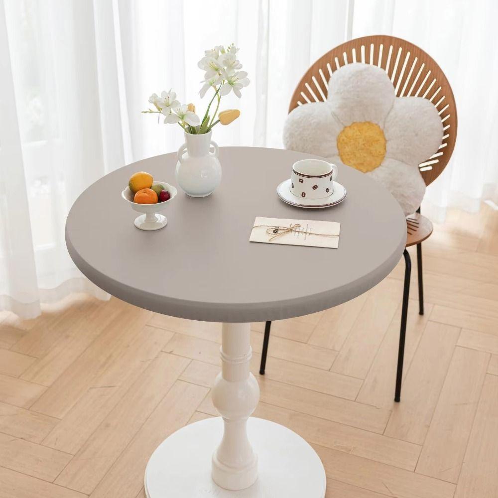 PU Leather Stretch Tablecloth Waterproof Table Protector Heat-resistant Desktop Cover Dining Table