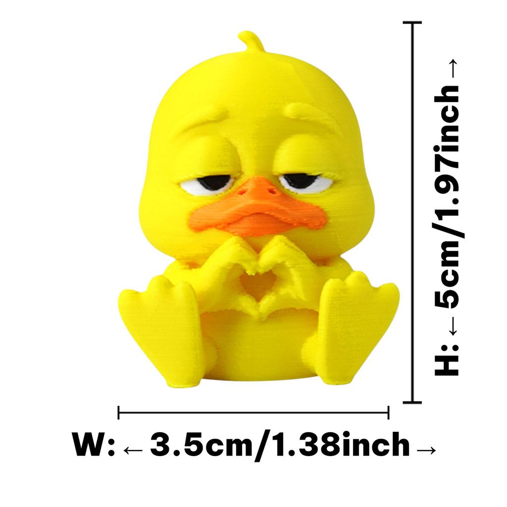 3D Printed Creative Duck Desktop Ornament – Quirky Cute Duck Prank Birthday Gift