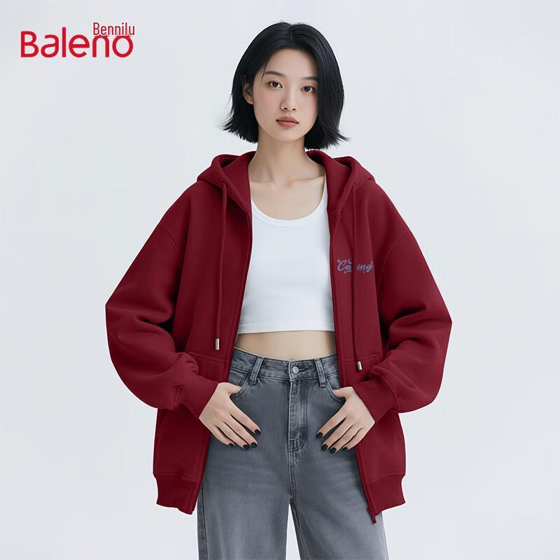 Baleno Women's Loose Fit Hooded Cardigan Sweatshirt