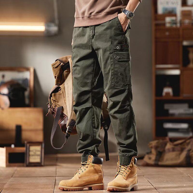 

Мужские ретро брюки карго с манжетами, повседневные, для работы на открытом воздухе 4XL зелёный