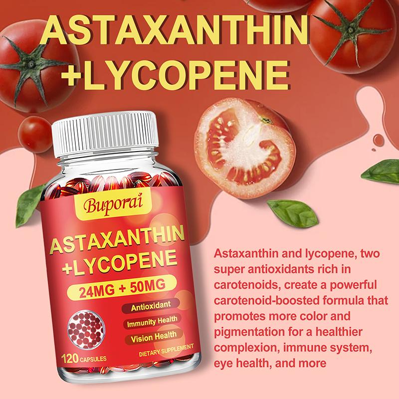 Astaxanthin Capsules with Astaxanthin, Lycopene, for Natural Antioxidant Skin & Eye Health Joint & Muscle Health Energy & Immune Health
