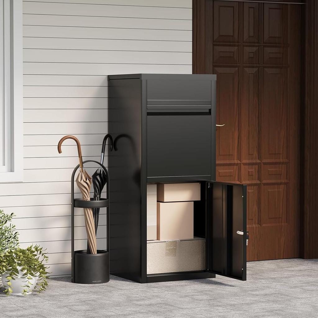 YODOLLA Parcel Box, Lockable Outdoor Steel Parcel Delivery Box