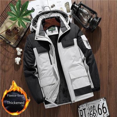 Men's Outdoor Windproof Waterproof Hooded Jacket - Thick Velvet, Large Size, Warm and Cold-Proof