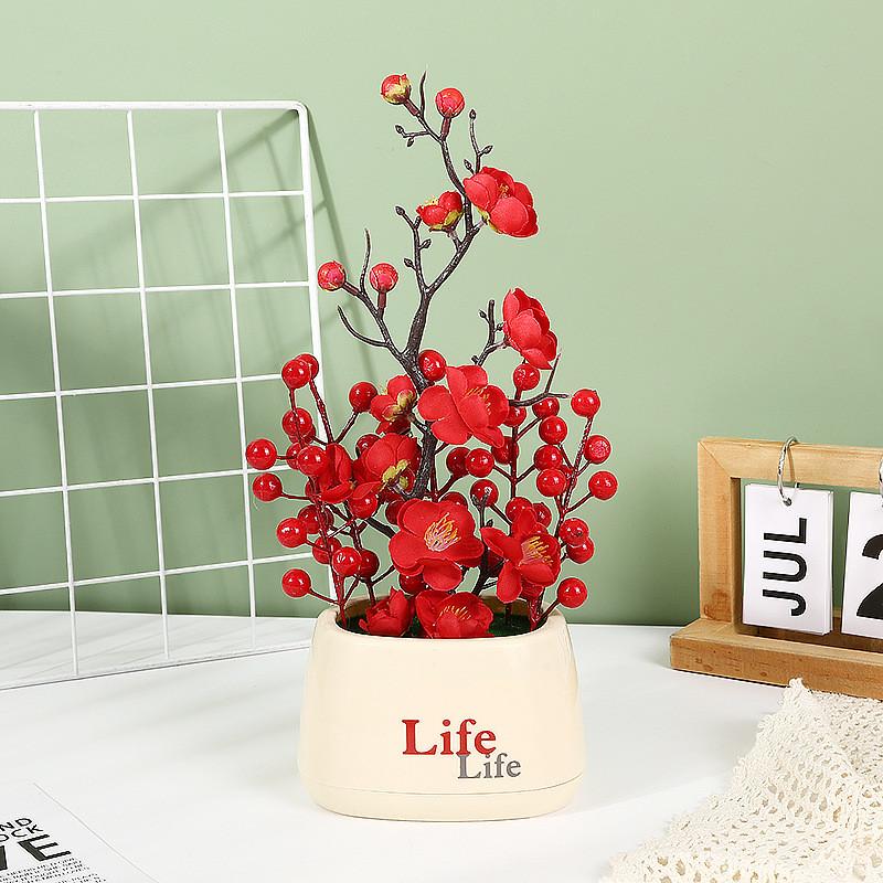 Simulated Chrysanthemum Hydrangea Calla Artificial Flowers Potted Green Plants