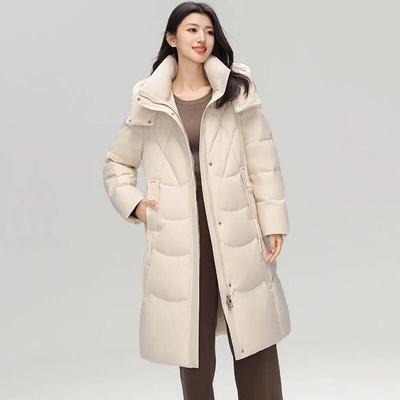 Xuezhongfei Women's Winter Mid-Length Stand Collar Down Jacket