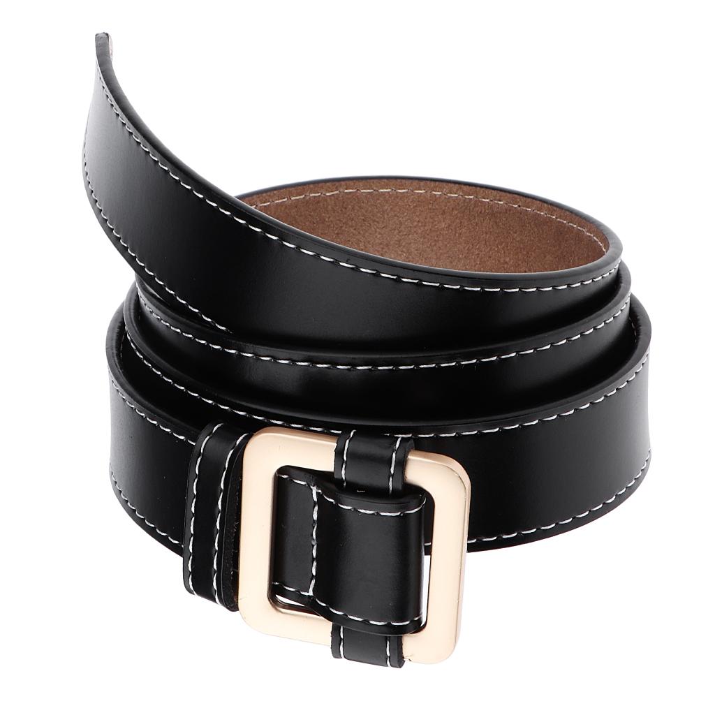 

Women Girls Vintage Stitches Leather Belt Waist Belt Waistband with Alloy Buckle