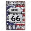 Alte Route 66 Blechschilder Get Your Kicks on US 66 Metallposter Vintage Wandkunst Dekoration für Garage Club Wohnzimmer Zuhause