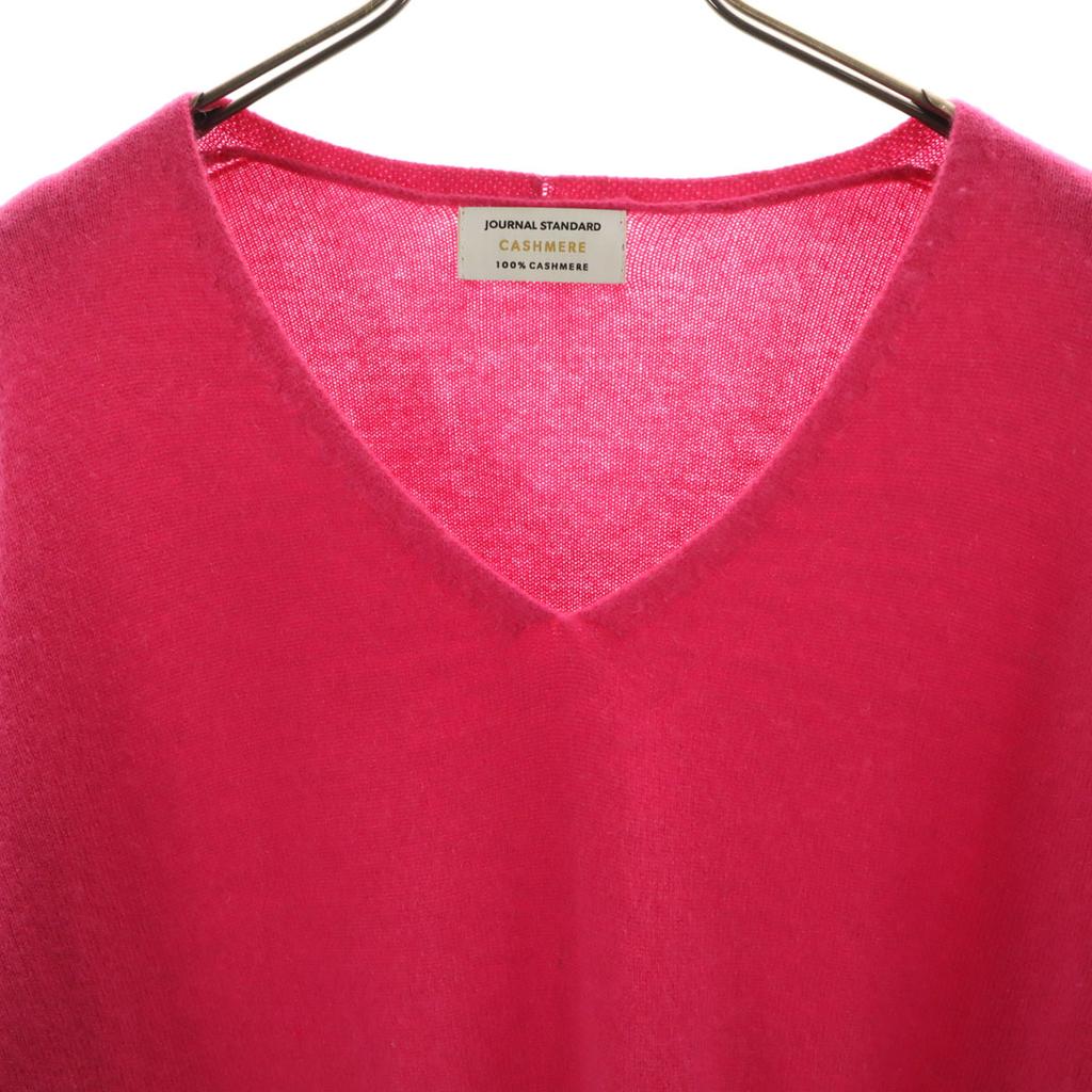 JOURNAL STANDARD Kaschmir 100% Langarm V-Ausschnitt Pullover F rosa Strick Damen Gebraucht