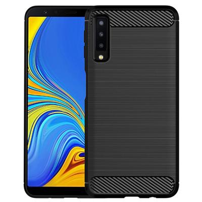 Funda de silicona a prueba de golpes para Samsung Galaxy A7 2018, funda trasera para Galaxy A750, funda de fibra de carbono