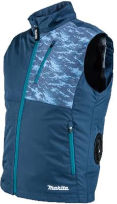 Wiederaufladbarer Ventilator Hoch und Atmungsaktiv Marine Größe L Weste, Wasserabweisendes Gewebe, Blau, (FV212DZN)