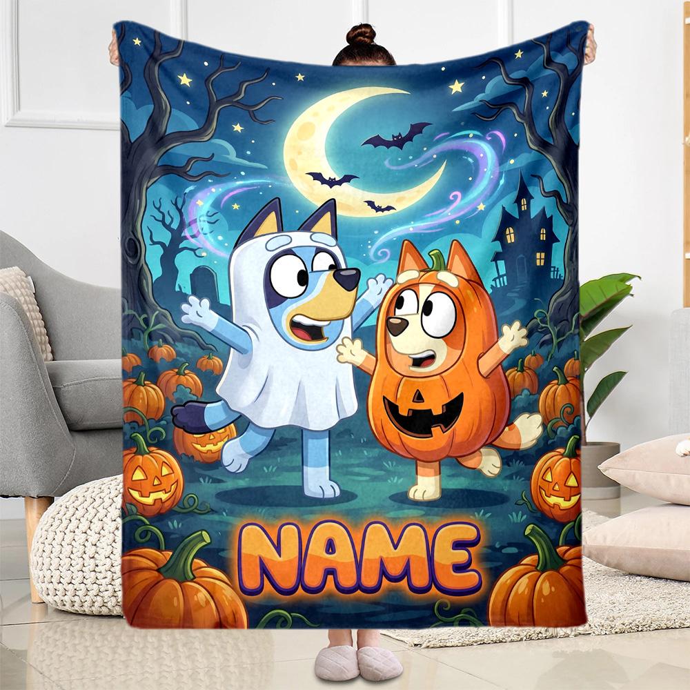 Halloween Friends Costumes Personalized Name Blanket Cozy Personalized Blanket Warmthful Decor Suitable for Living Room Bedding Office Picnics