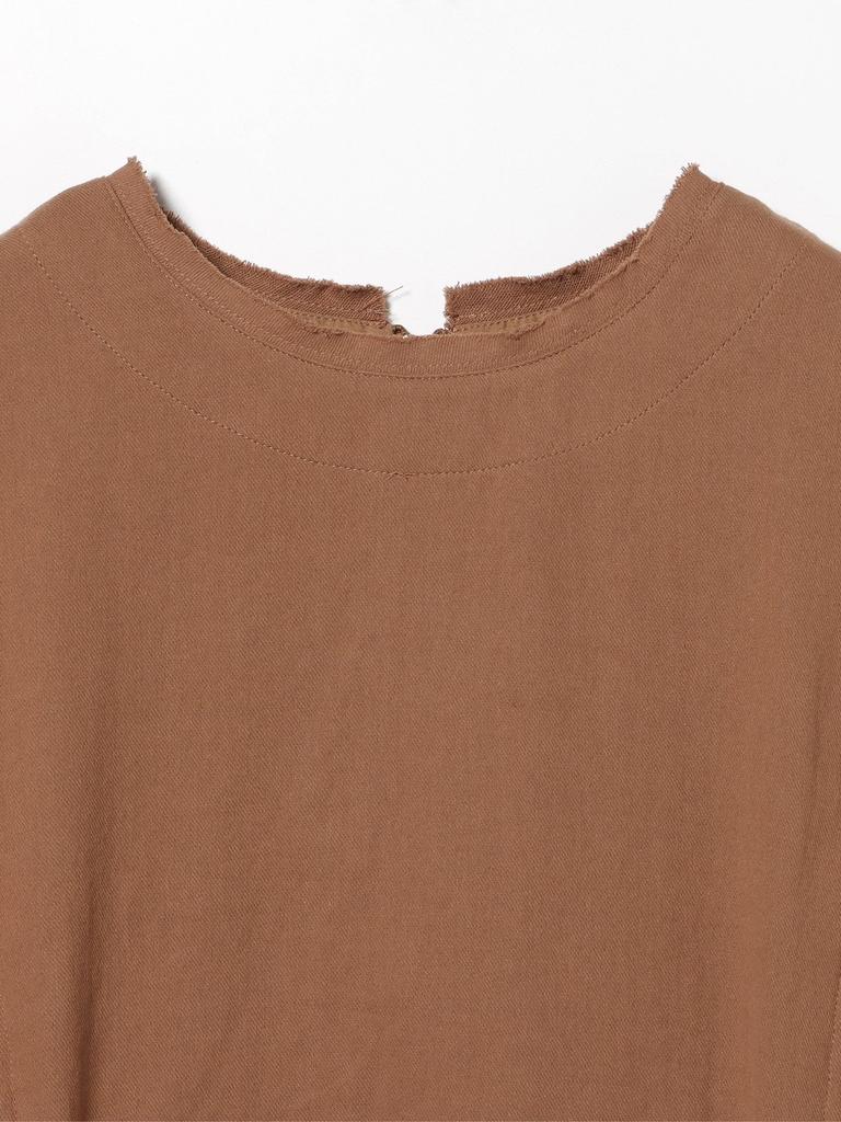 Beams Heart Twill Gauze Frill Sleeve One Size Women's S/S Blouse, Brown,