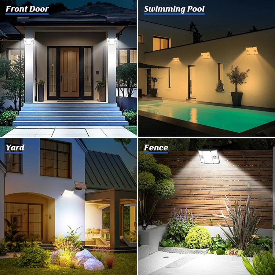 Solar Lights Outdoor Garden 243LED Solar Security Light Motion Sensor Waterproof 3 Mode Solar Powered Wall Light Yard Garage 261LED