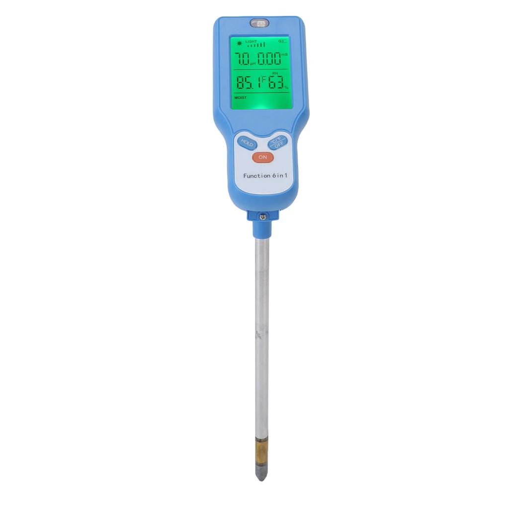 6 In 1 Soil Digital Tester PH Temperature Sunlight Intensity Humidity Fertility Soil Test Meter