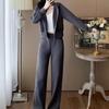 Women's 2-Piece Casual Tracksuit, Zip-up Collar Sweatshirt Elastic Waist Pants Loose Fit Loungewear Set