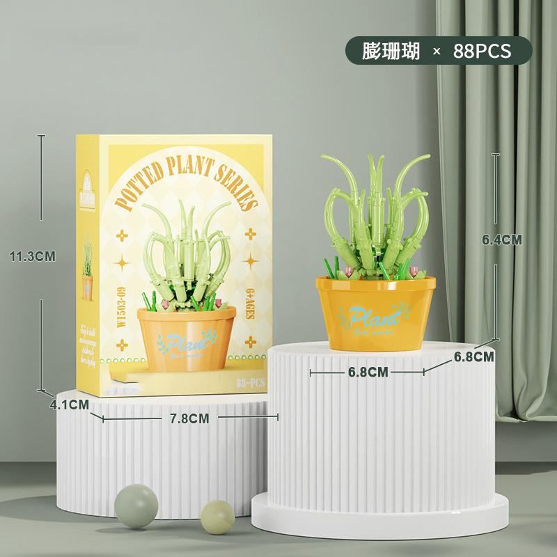 Flower Bouquet Mini Particle Building Blocks Flower Kit 3D DIY Creative Plants Micro Bricks for Home Decor Girl Gift Adults Kids