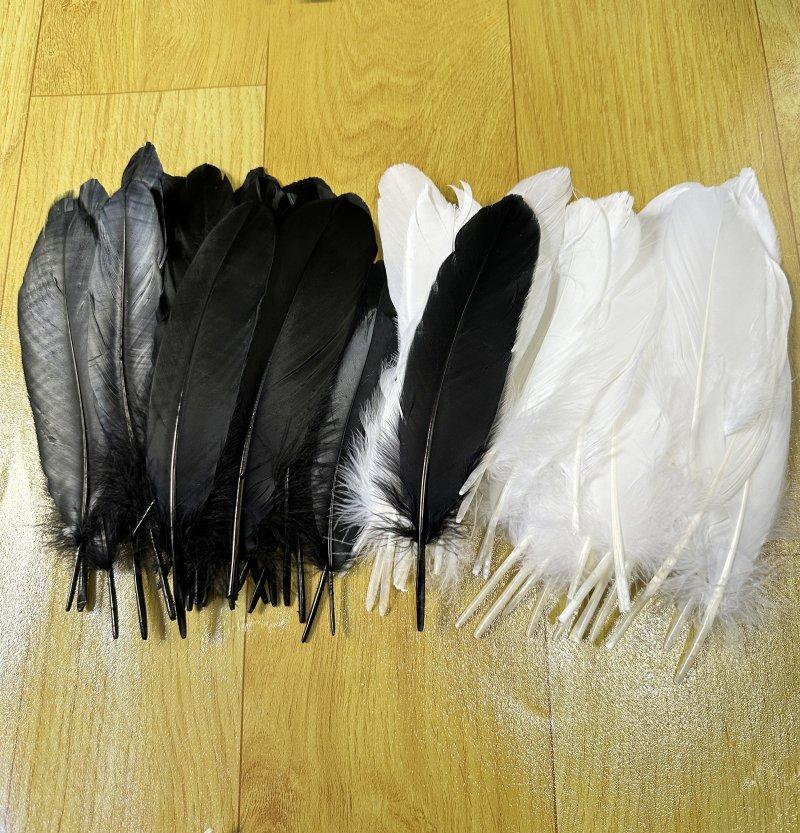 Black White Goose Feather 15-20cm White  Wedding Party Carnival Plume Decoration Jewelry Hats Diy Party Earring  Dress Crafts