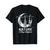 Nature Is My Religion Half Moon Wicca Pagan Witch Lover T Shirt Vintage Washed Unisex Fashion Comfortable Versatile Streetwear