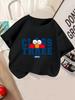 Elmo Sesame Street Kids Short Sleeve T Shirt Summer Cute Cartoon Crewneck Boys Girls 3-14