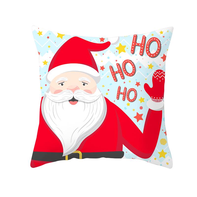 Christmas Peach Skin Pillow Cover Nordic Sofa Cushion Cover Cartoon Print Pillow Cover