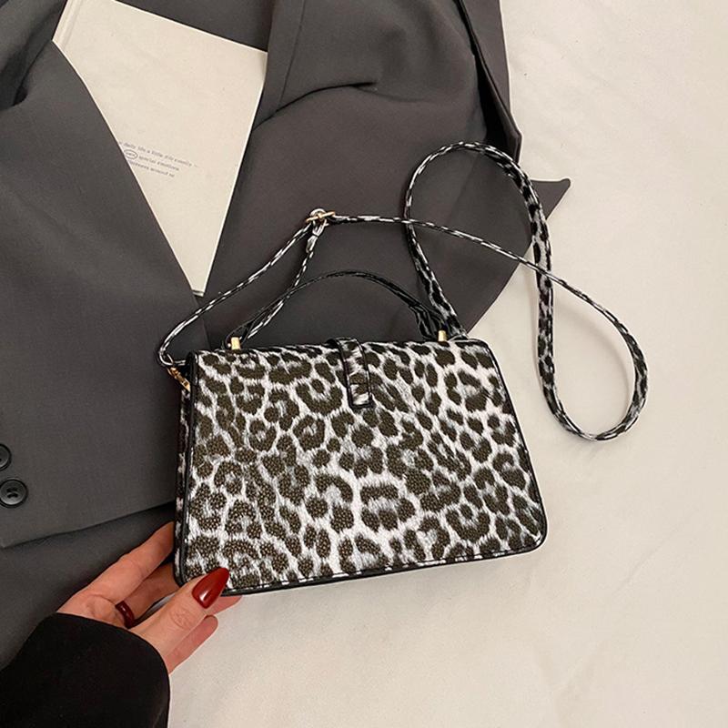 Summer New Design Y2k Leopard Print Small Flap Bag Motorcycle Style Women's PU Leather Shoulder Crossbody Bag