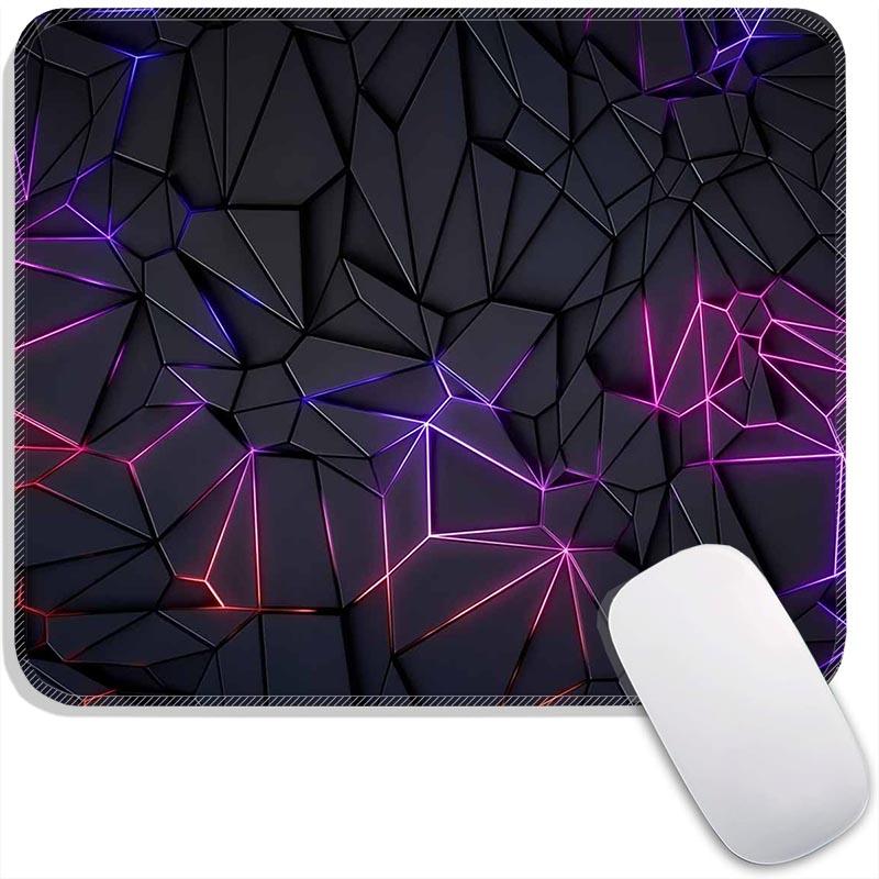 Geometric Standard Anime Mouse Pad Hexagon Edge Stitched Small Gaming Mousepad Travel Mouse Mat Non-Slip Office Mousemats