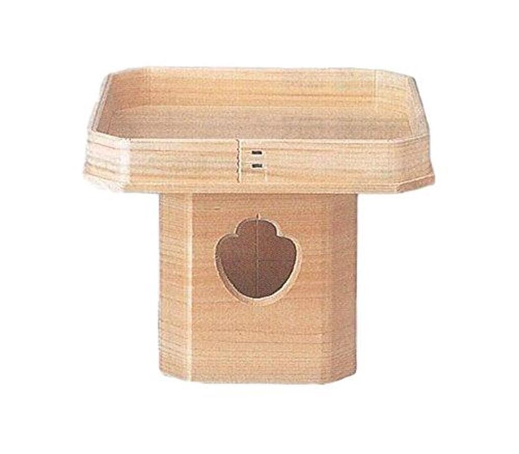 Moa Feteli Japanese Hinoki (Japanese Cypress) TripodSanpo (4-inch) for Inner Ceremonies, Shinto Altars, and Shinto Offerings. Hinoki Tripod, No. 4,