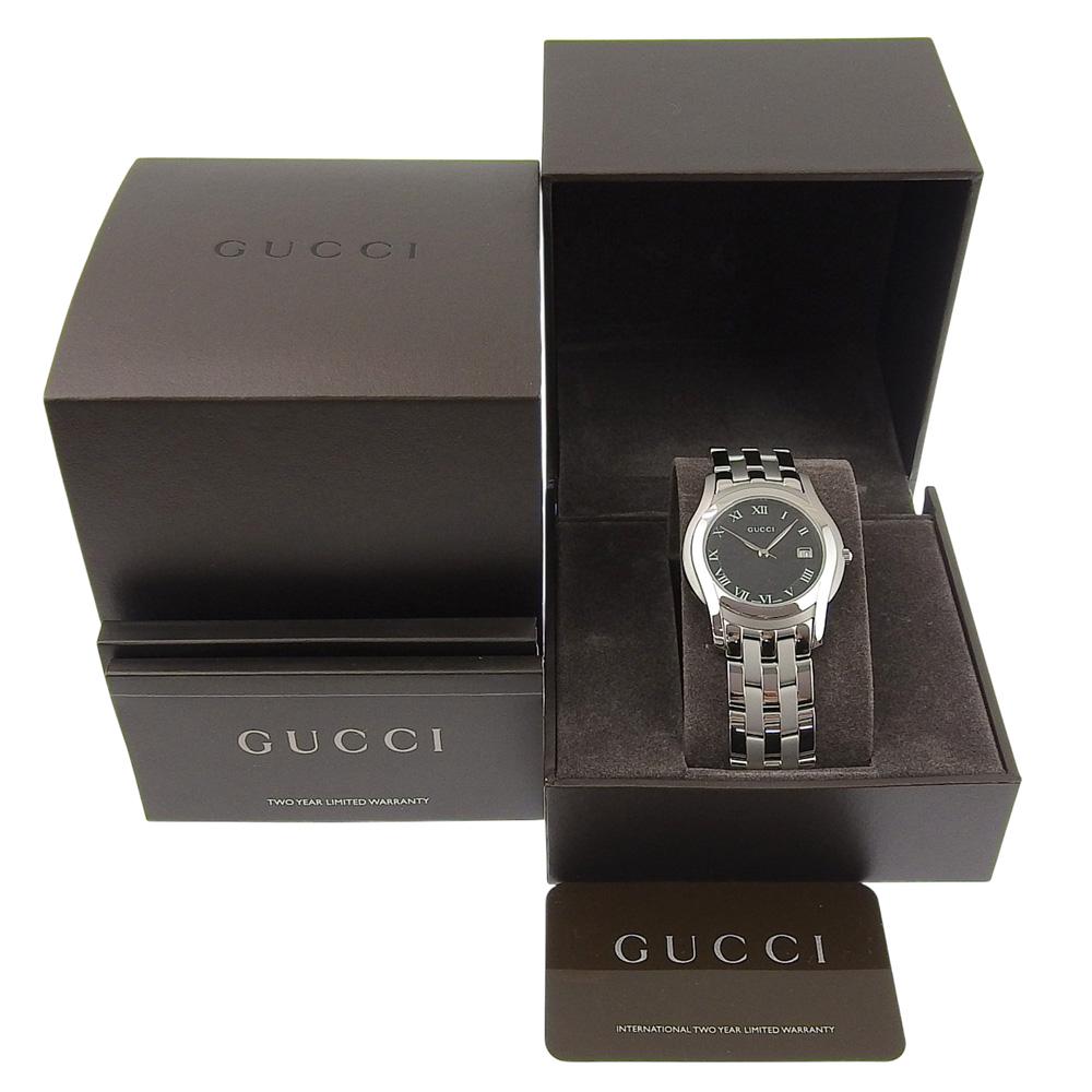 GUCCI G class Watches 5500M blackDial Stainless Steel Quartz Analog display mens Used