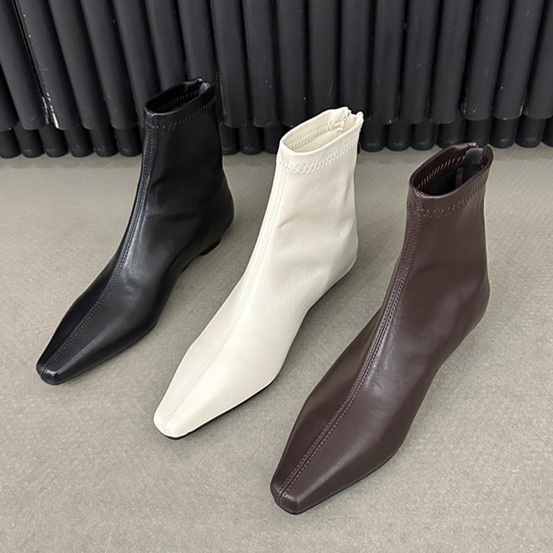 2026 New Women's Ankle Boots Flats Fashion Pointed Toe Shoes Designer Chelsea Boots Walking Elegant Gothic Gladiator Mujer Boots