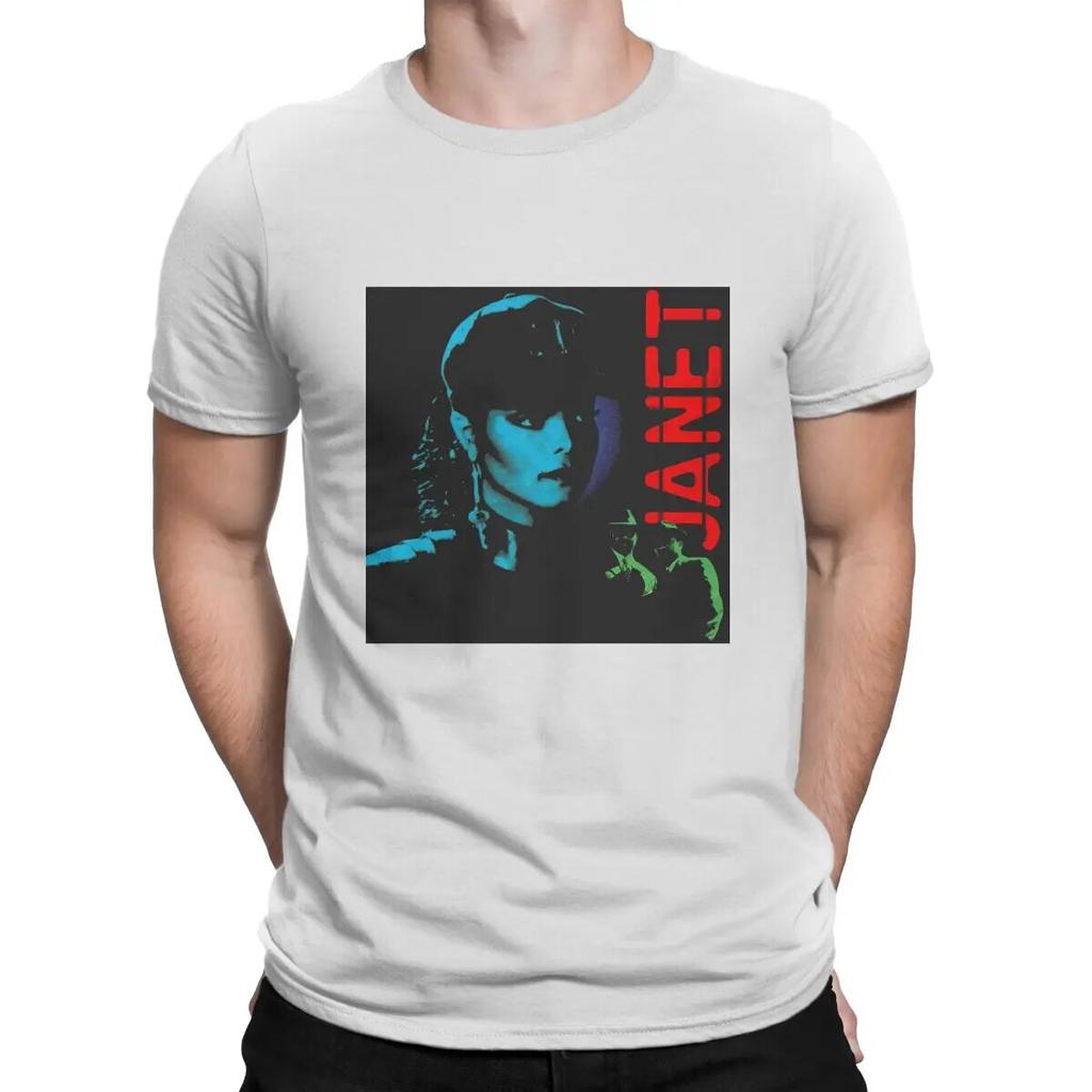 Kreative Sänger und Schauspieler in der amerikanischen Popmusikindustrie T-Shirts für Unisex O-Ausschnitt aus reiner Baumwolle Janet Jackson Kurzarm