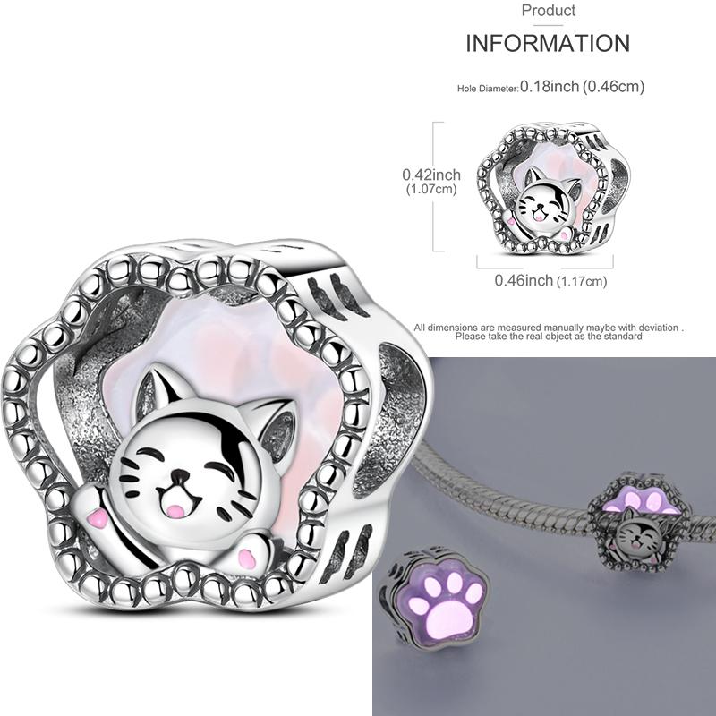

Authentic copper Charm Bead Charms Bead Charms Glowing Luminous Firefly Cat Paw Light Bulb Pendant Suitable Womens Bracelets Charm Do It Yourself Jew
