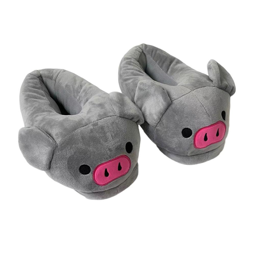 

Fashion Cute Pig Winter New Women Slipper Heel Cover Warm Slippers Soft Fur Indoor Comfortable Fluffy Home Slides Girls Cartoon Footwear Onesize(EU36-41)