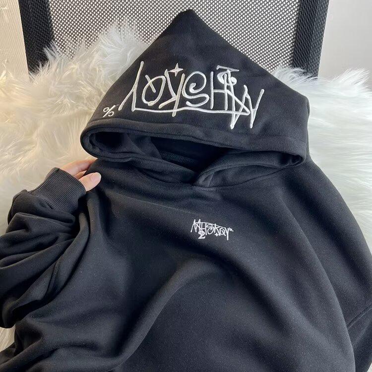Men s High-End Heavyweight Hooded Sweatshirt, Unisex Loose Fit, Plus Size, Embroidered, Trendy Autumn/Winter 2025. L