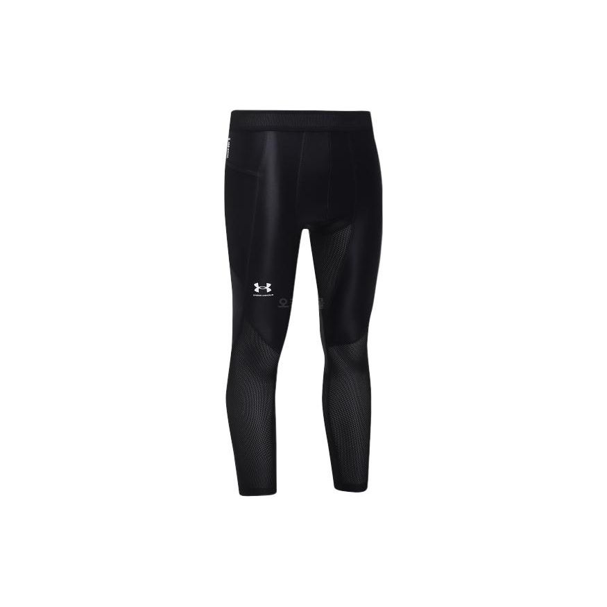 Under Armour Solid Color Brand Logo Print Slim Fit Stretch Fitness Pants Men bottoms Black 1365223-001