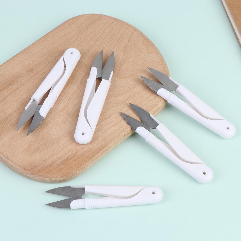 Folding Spring Loaded Scissors Portable Mini Sharp Cutter Spring Loaded Safety Cover For Home Student Sewing Craft Cutting