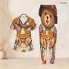 Women Plus Size V Neck Short Sleeve Scrub Set Thanksgiving Turkey Pumpkin Pie Print Nurse Uniform Set