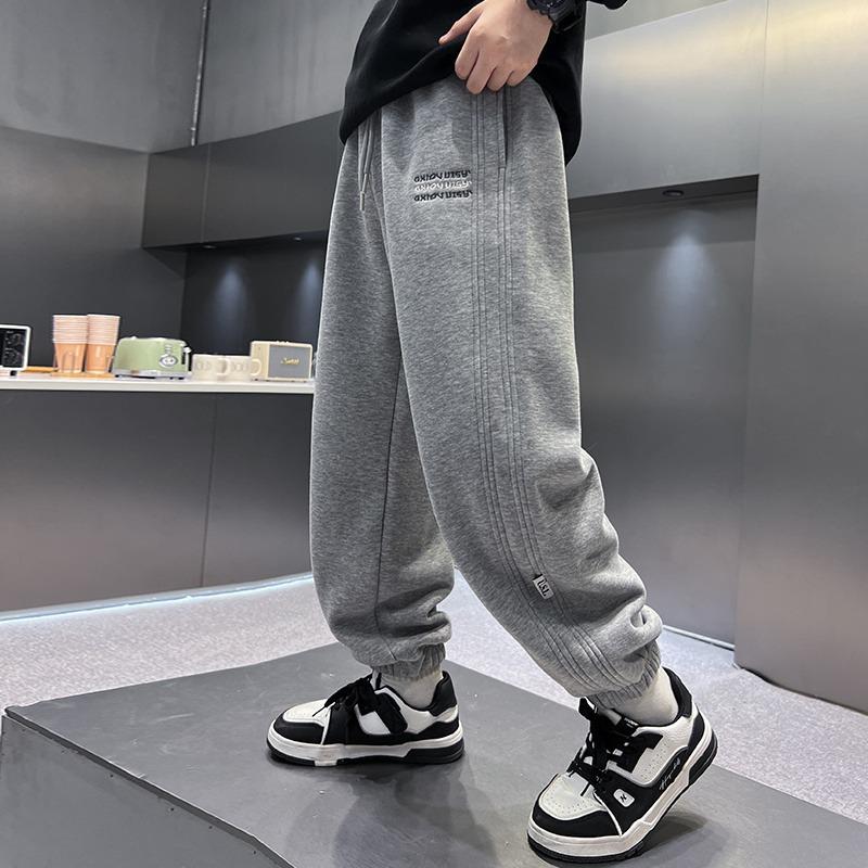 Boys' Striped High-Street Cuffed Sweatpants - Trendy Spring/Autumn Activewear