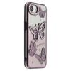 For iPhone 16e Case Rhinestones Decor 3D Butterfly TPU Phone Cover with Glitter Paper