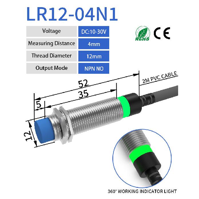 GTRIC LJ12A3 Series Inductive Proximity Switch Sensor NPN PNP High Quality Sensing Distance 2mm 4mm DC 12-24V AC 90-220V