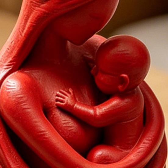 New Mom Gifts 3D Printed Abstract Mother And Baby Sculpture for Nursery Kids Room Home Decor Baby Shower Supplies