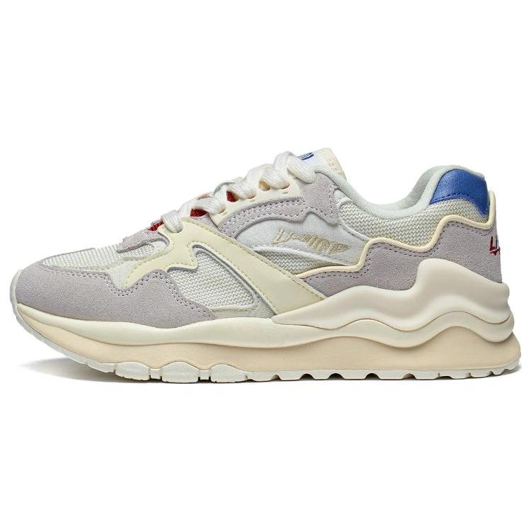 New LiNing 001 Mountains And Seas Anti Slip Wear Resistant Low Top Sports Casual Shoes Women's Ecru Custard AZGT008-2