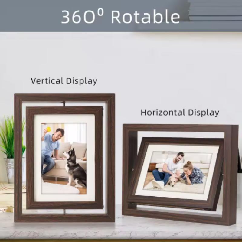 New Rotatable Double-Sided Photo Frame Decorative Desktop Design Pet Birthday Commemorative Display Frame