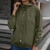 Women's Fashion-Simple Solid Color Outdoor Sports Single-breasted Pocket Windproof And Rainproof Hooded Windbreaker Pocket  Jacket