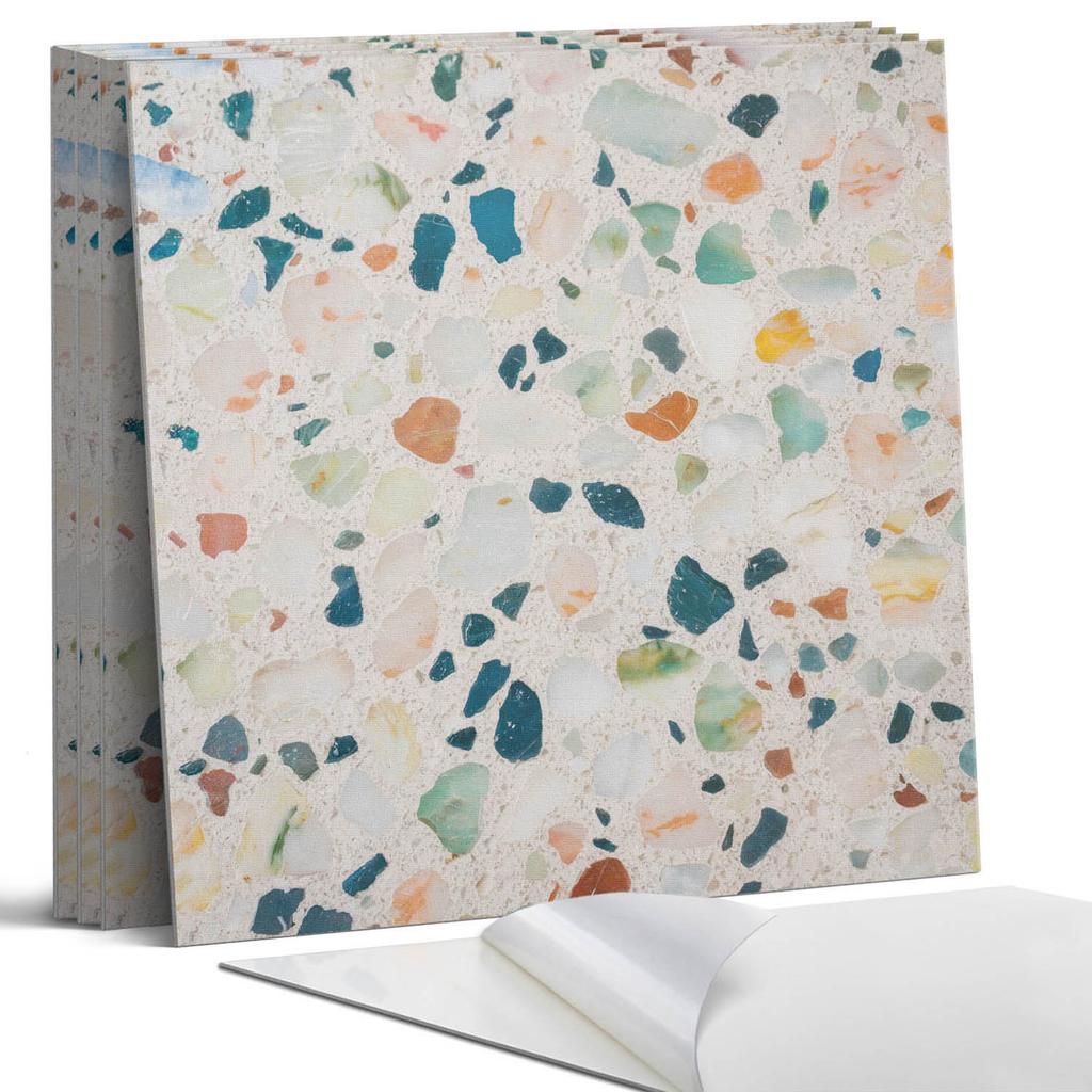 Package of Vinyl Tiles with a Motif for the Kitchen Stone Mosaic Pattern 4X50X50 Cm