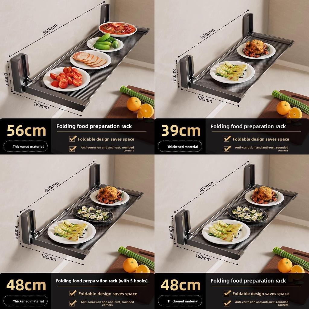 Modern Minimalist Aluminum Wall Mount Kitchen Storage Rack With Foldable Design For Home Use