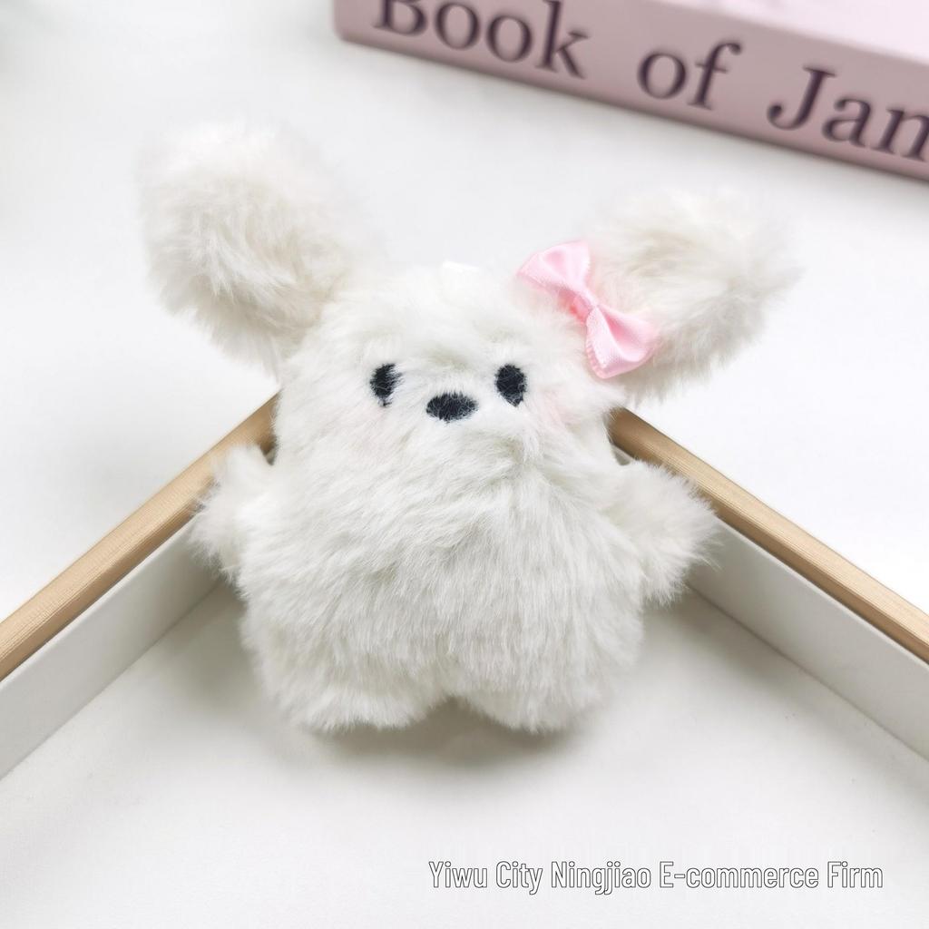 Flying Rabbit Plush Pendant: Cute Bow & Sunglasses Keychain - Perfect Small Gift or Souvenir