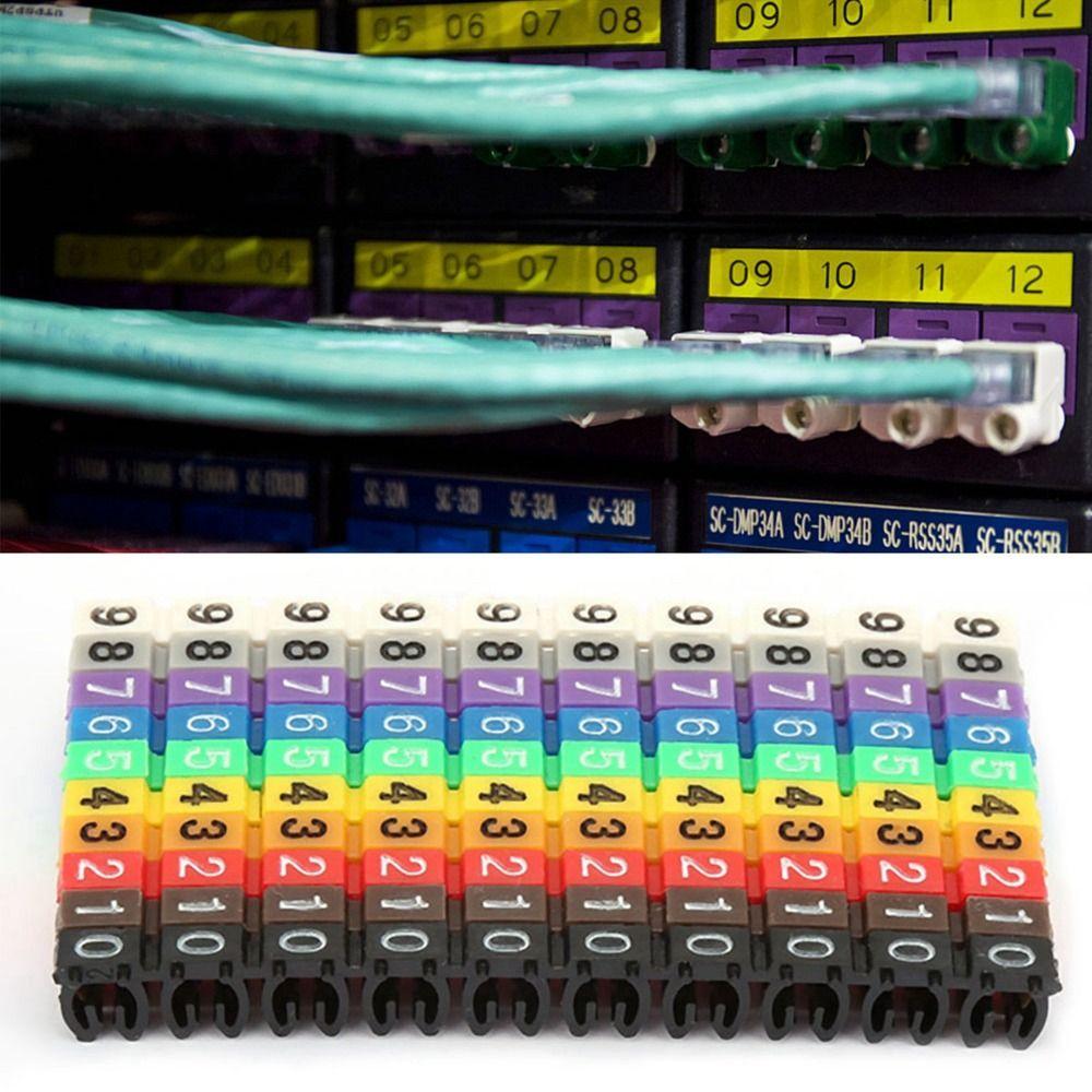 100PCS Snap-fit design Wire Number Label Plastic Materia Wire Label Tube Cable Marker Wire Marking