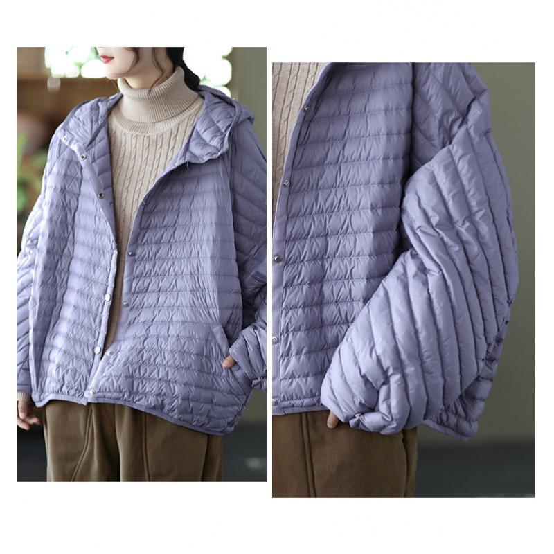 Womens Lightweight Hooded Down Jacket Short Puffer Coat Warm Casual Outerwear Winter