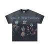 26 Cross-border foreign trade VALL Meichao high street retro washing water old direct injection hot diamond short sleeve pullover men's and women's 