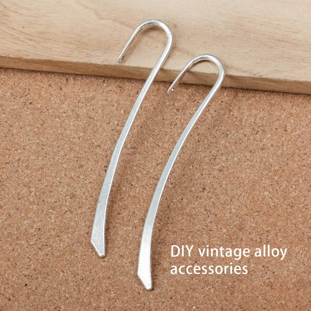 10pcs Smooth Plated Bookmark Charms Hook Zinc Alloy for DIY Jewelry & Hairpin Crafts Decorative Reading Bookmarks Collection